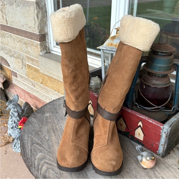 Bear Paw Stephanie Cuffed Suede Knee-High Boots - Picture 1 of 11